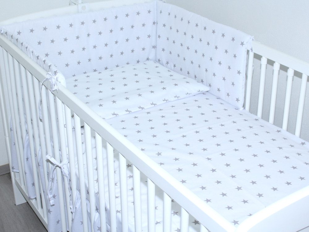 Primawela Babybettwäsche 3 teiliges Baby Bettset mit Bettwäsche und Nestchen für Bett 70x140 cm