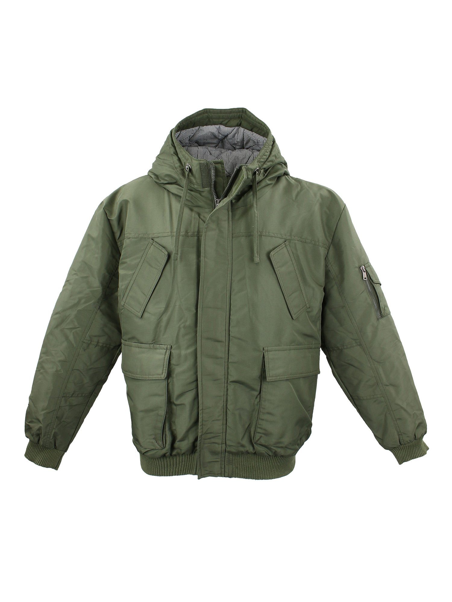 Lavecchia Winterjacke Übergrößen Jacke LV-705 Bomberjacke mit Kapuze khaki