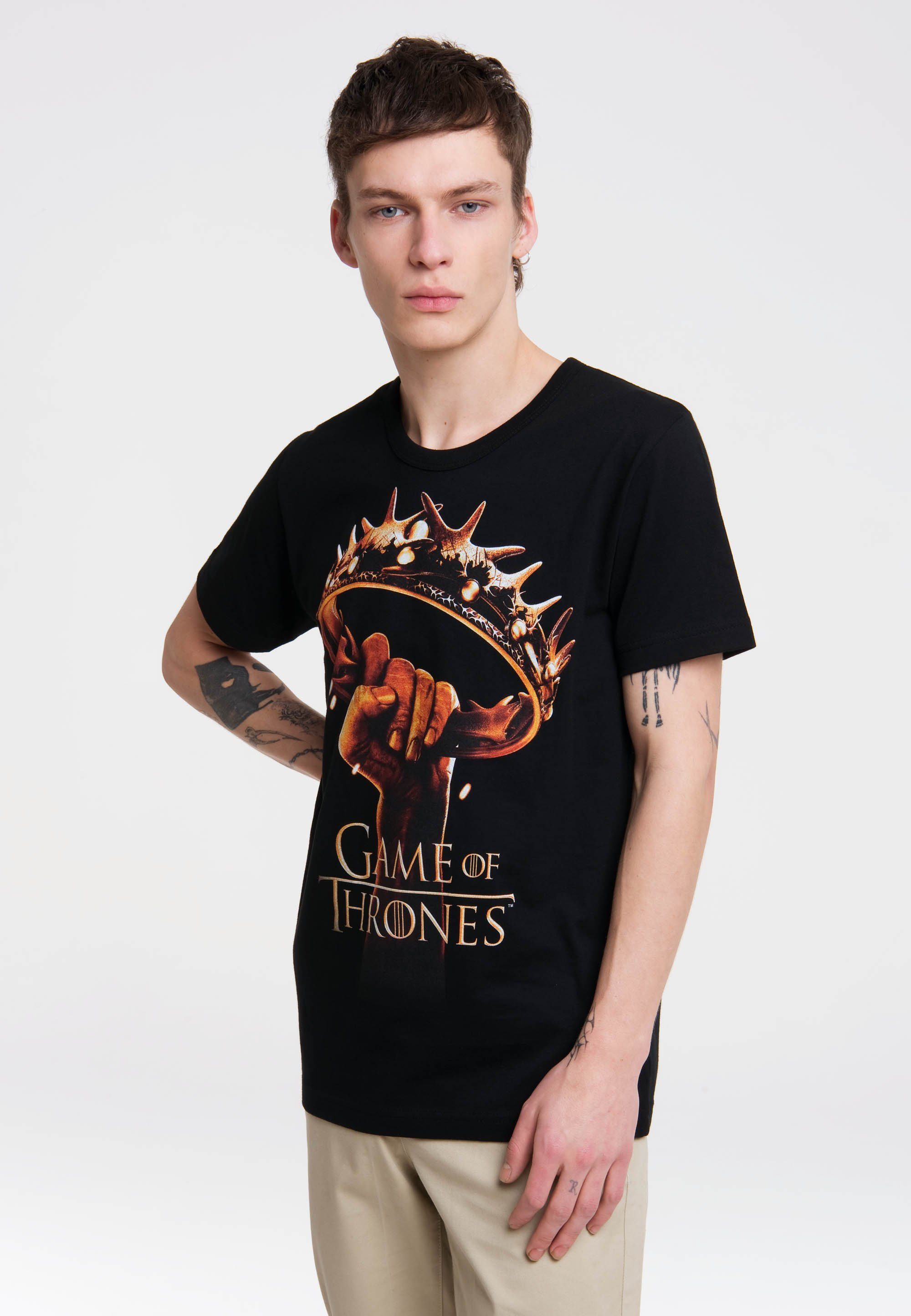 ist ab und zu vorrätig! LOGOSHIRT T-Shirt Game of Thrones Of Krone Game - Thrones-Frontprint mit