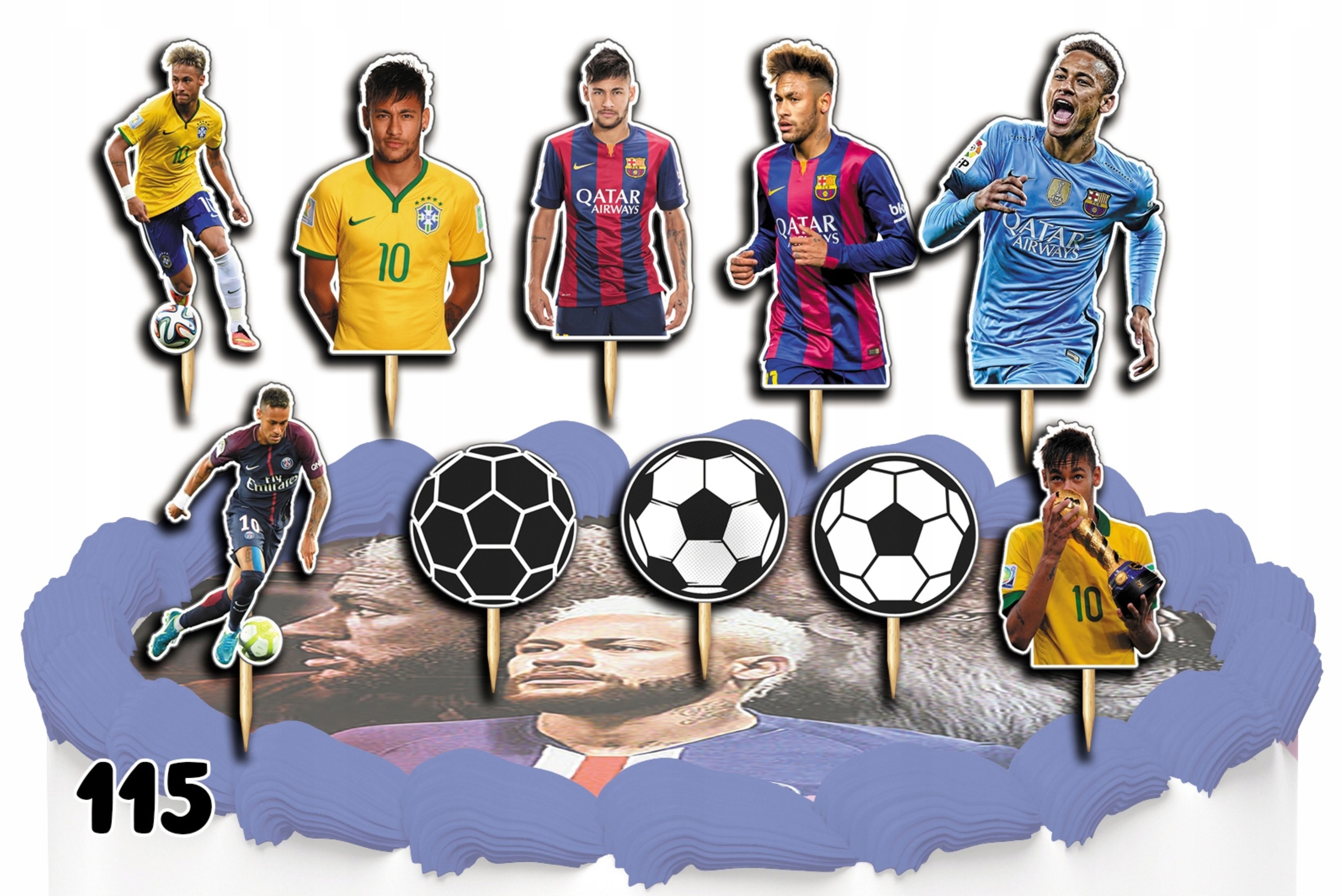Festivalartikel Tortenstecker Kuchen Topper Set Fußball Neymar – 10 Stück Tortendeko, (1-tlg)