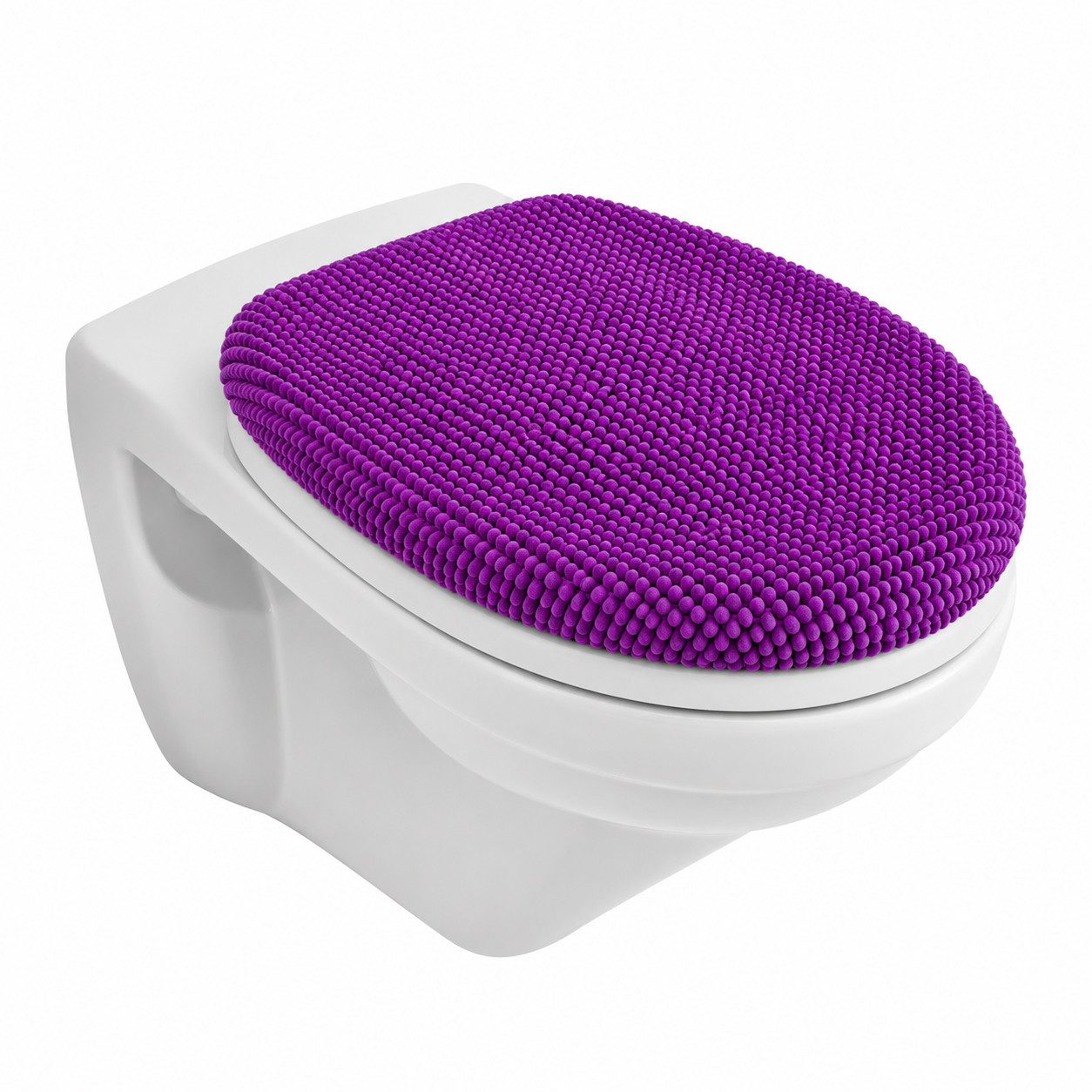 heimtexland Badematte Badvorleger Chenille Badteppich Duschvorleger, rutschhemmend beschichtet, umlaufendes Gummiband, schnell trocknend, strapazierfähig, rutschfest, Polyester, rechteckig, WC-Bezug 38x48 cm, Hochflor, super weich, Maschinenwäsche, pflege