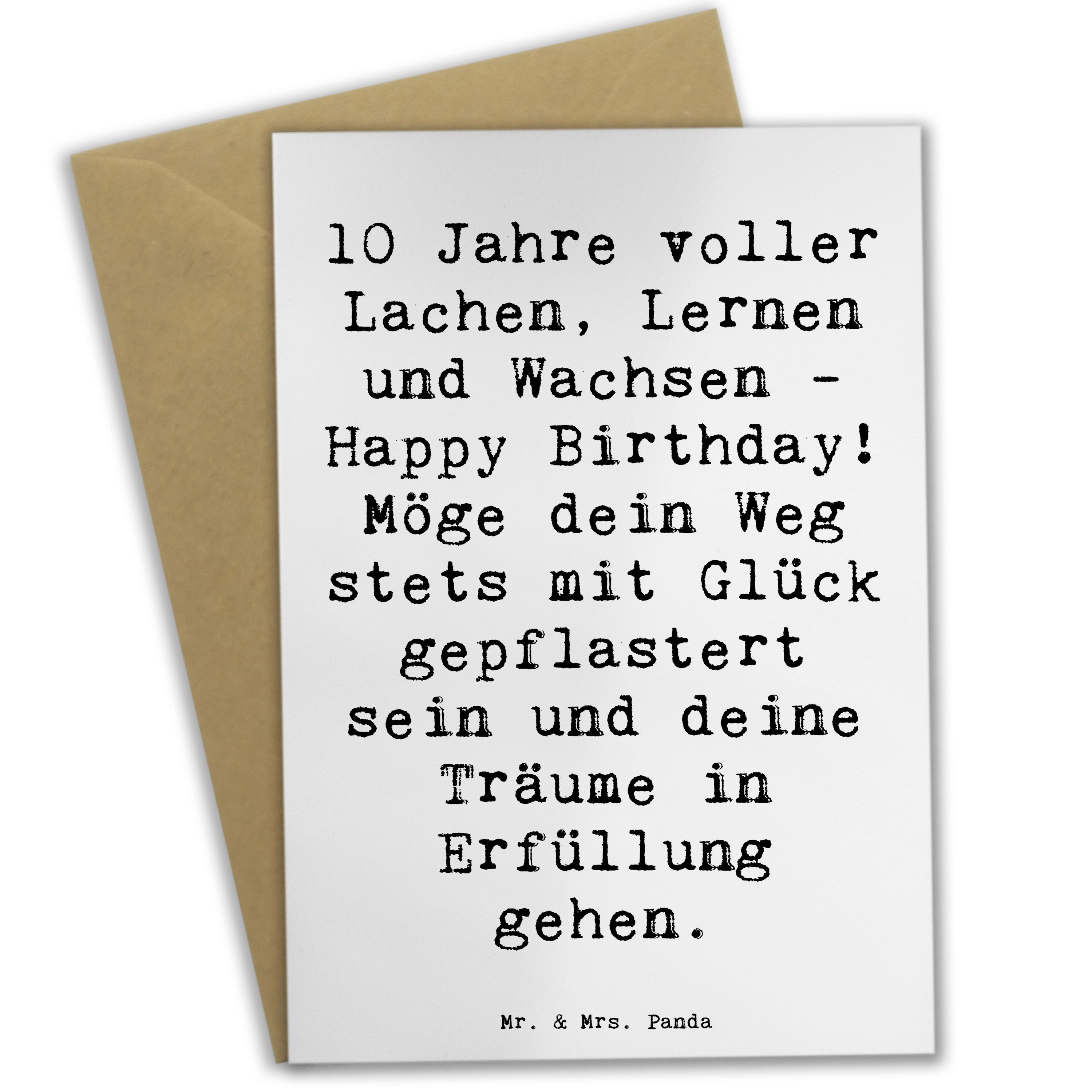 Grußkarte Spruch 10. Geburtstag Feier - Weiß - Geschenk, besondere Person, Deka