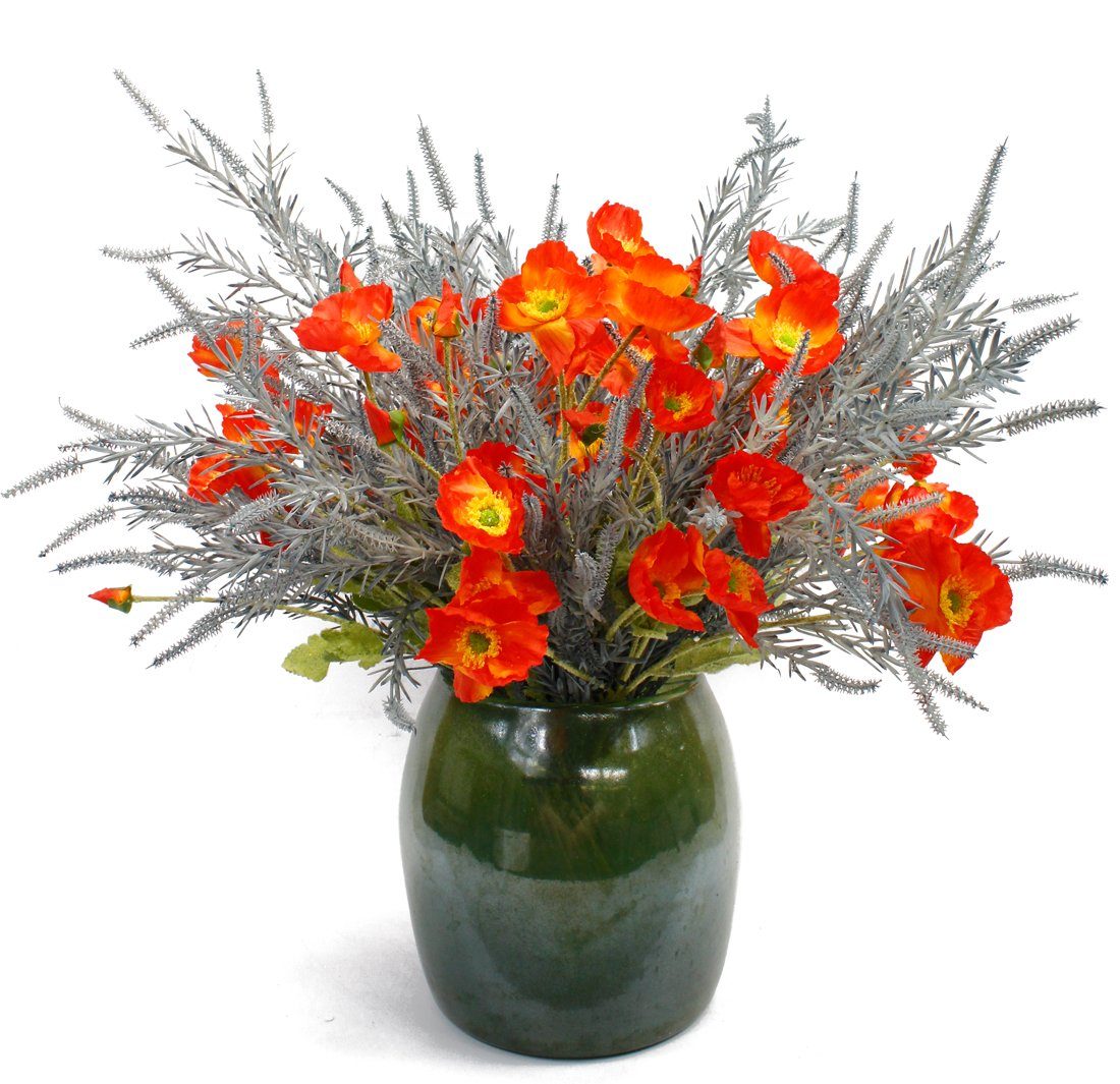 Kunstblume künstlicher Blumenstrauß Mohn-Shine 50 Durchmesser günstig online kaufen