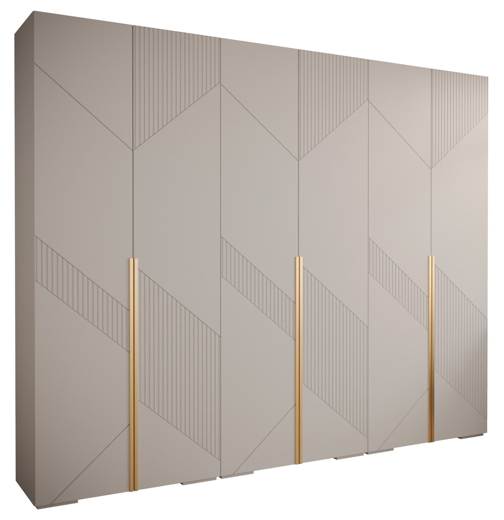 ABIKS MÖBEL Drehtürenschrank MANHATTAN RYFEL 7 Schlafzimmerschrank mit Kleiderstange und Regalen