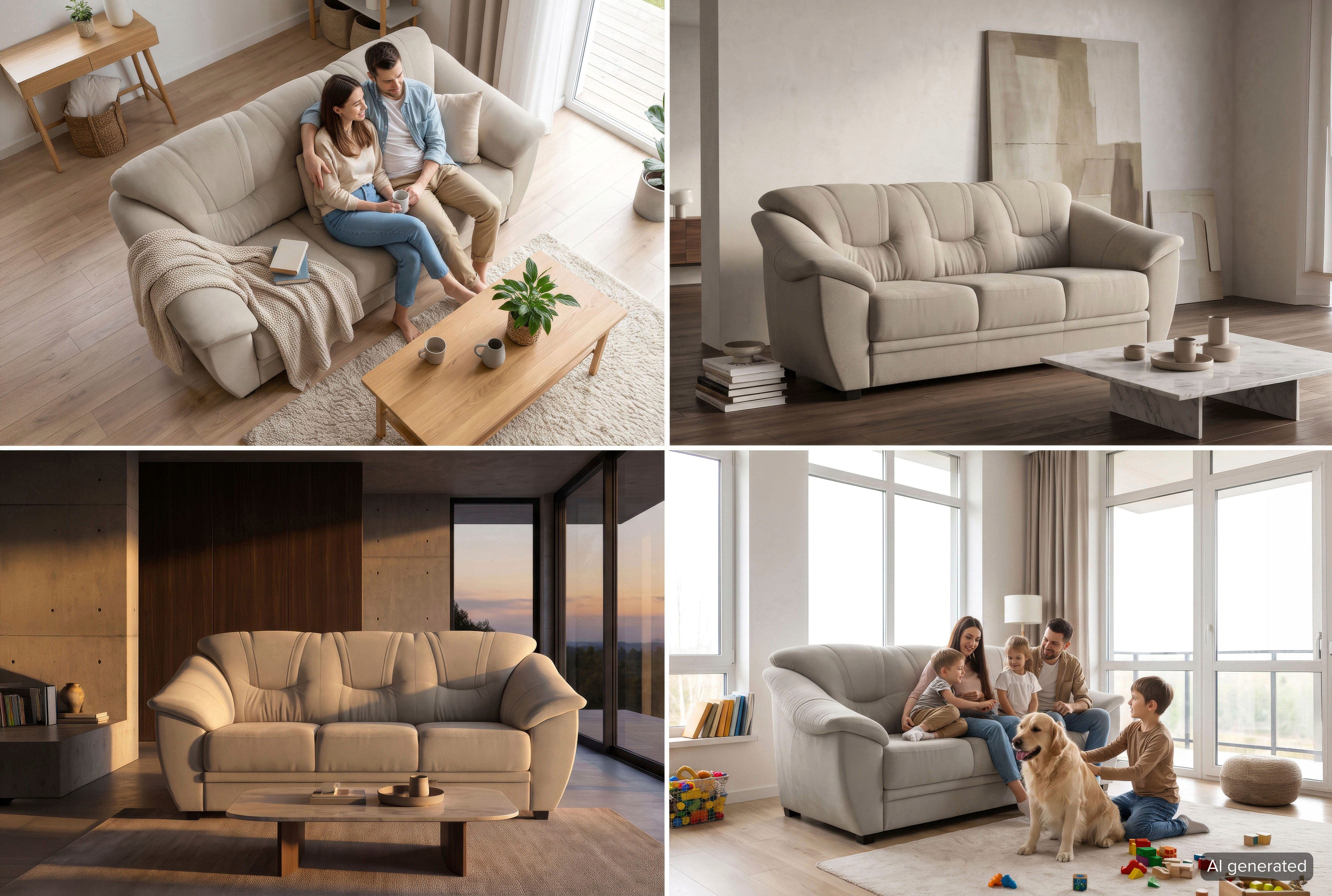sit&more 3-Sitzer Savona, B: 198 cm, Federkern, Komfortsitzhöhe 46 cm, optional Schlaffunktion, Liegefläche 190x137cm, Stoff- & Lederauswahl