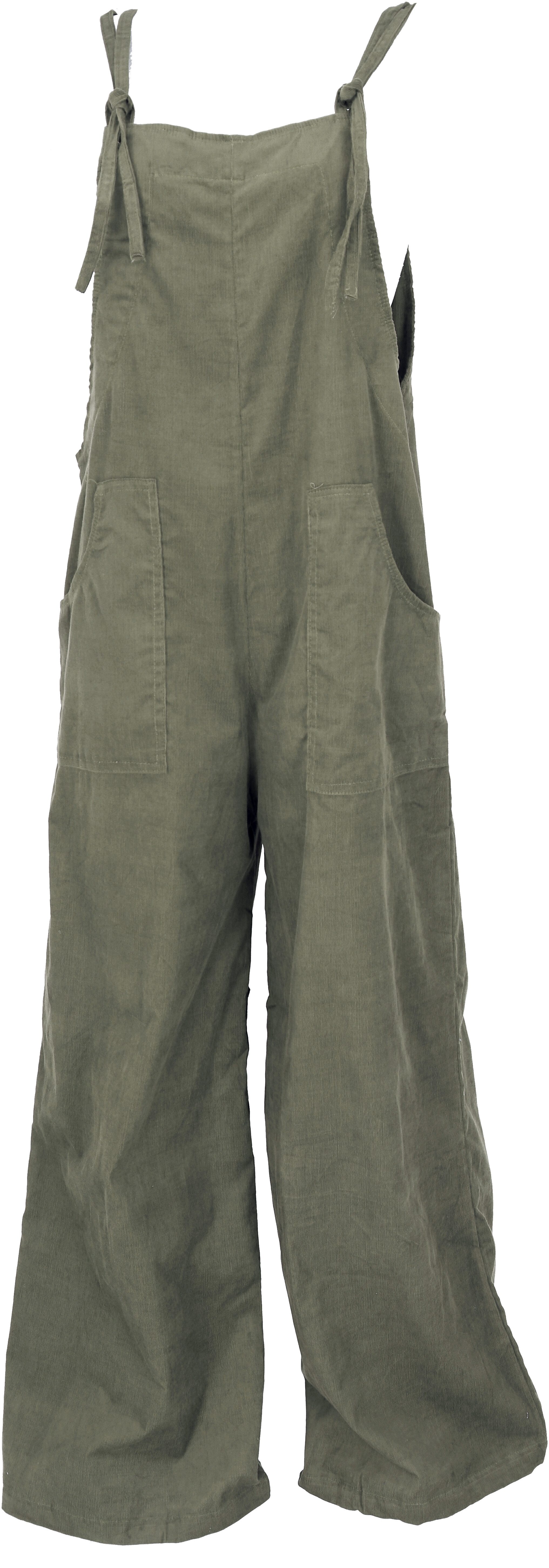 Guru-Shop Relaxhose Cord Boho Latzhose, weiter Jumpsuit, plus size.. Ethno Style, alternative Bekleidung