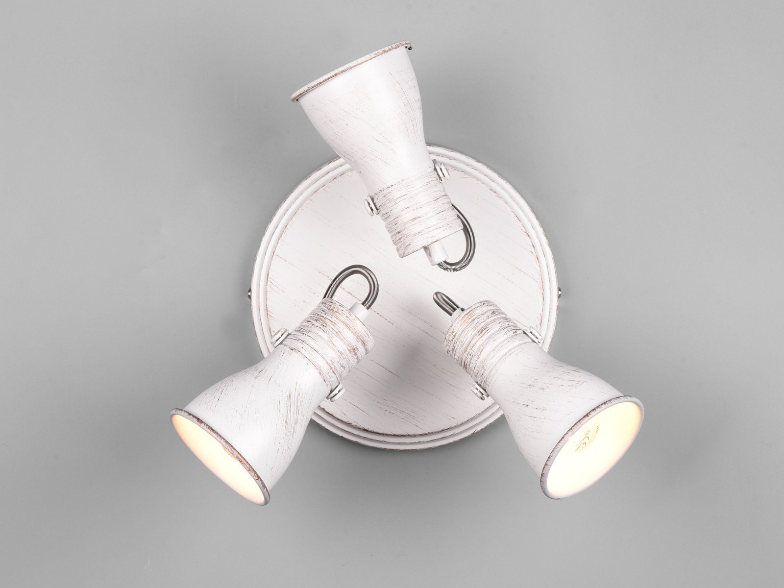 Ø28cm Weiß LED Design-klassiker meineWunschleuchte 3-flammig, Deckenstrahler, Industrie-design, wechselbar, LED warmweiß, Decken-lampe