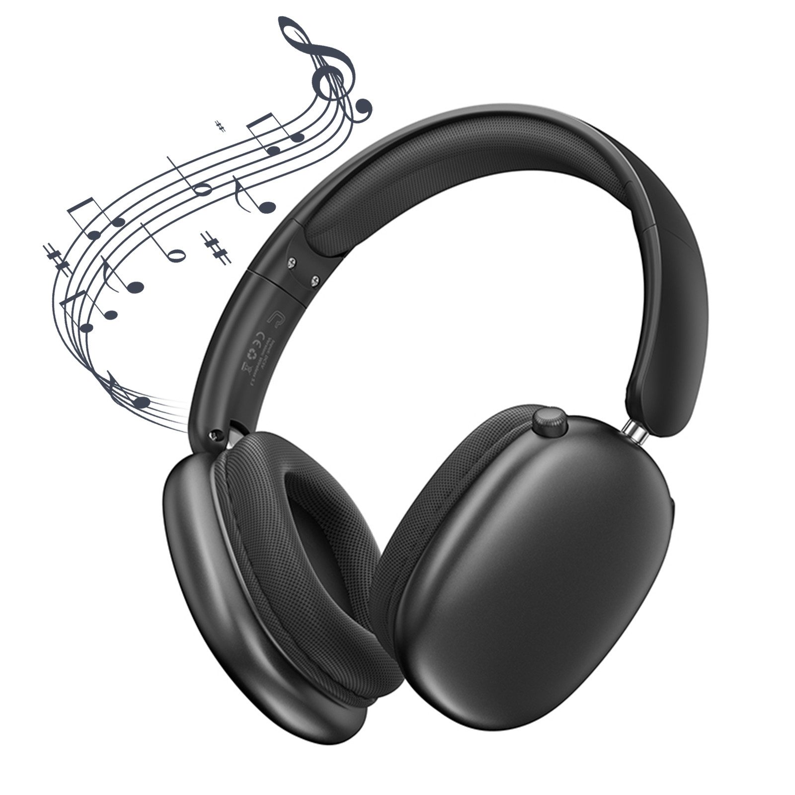 MOPUEA Bluetooth Over-Ear-Kopfhörer kabello Faltbare HiFi Stereo ENC Mikrofon Over-Ear-Kopfhörer (Spatial Audio ENC Mikrofon TF Karte faltbar leicht 170g)