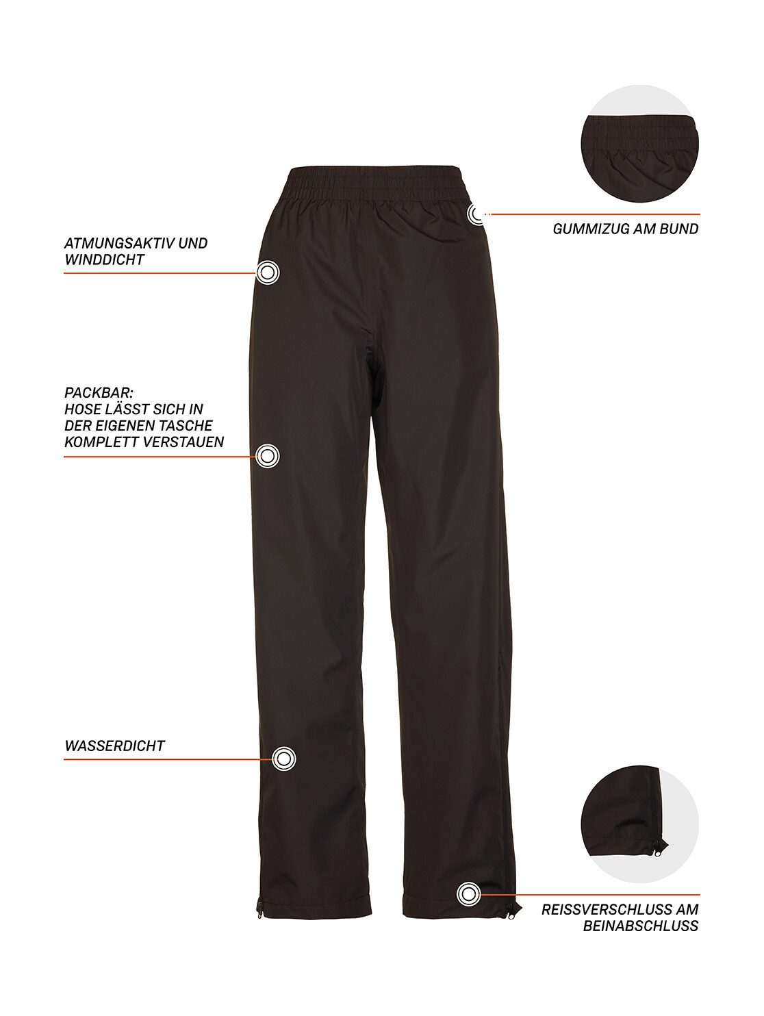 Killtec Regenhose KOS 2 WMN PNTS Wasser- und winddichte Regenhose, verschweißte Nähte, packbar