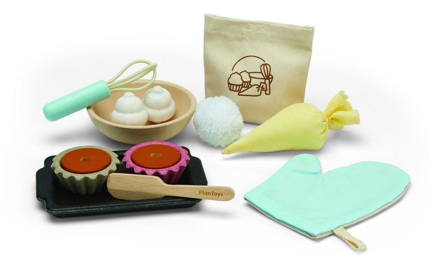 Plantoys Spiellebensmittel Cupcakes Backset, (Komplettset)