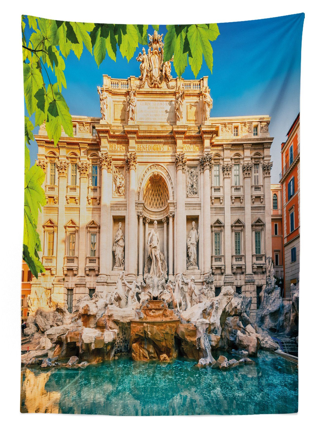 Abakuhaus Tischdecke Bereich Außen Tourist Fountain Für Waschbar Trevi Italien geeignet Farbfest Di Klare den Farben