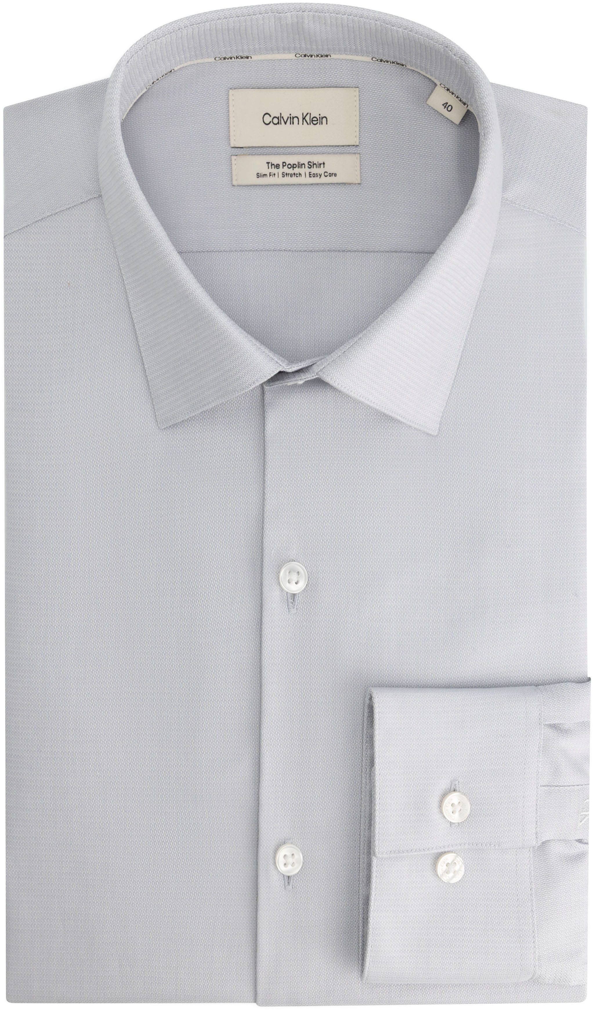 Calvin Klein Businesshemd SLIM ESNTL POPLIN STR SLD Slim fit mit Knopfleiste