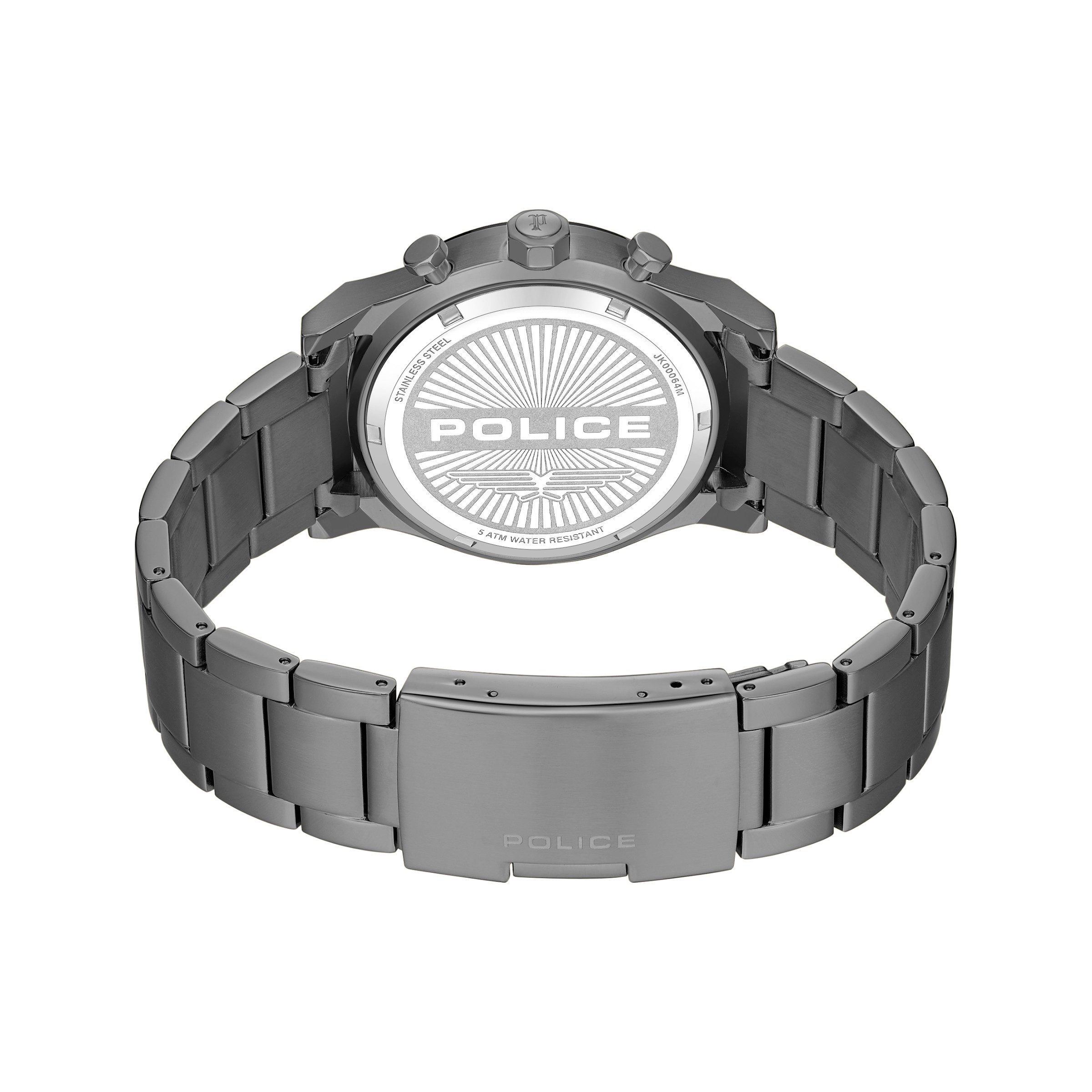 Police Chronograph Knotty PEWJK0006407M, Quarzuhr, Armbanduhr, Herrenuhr, Edelstahlarmband, analog