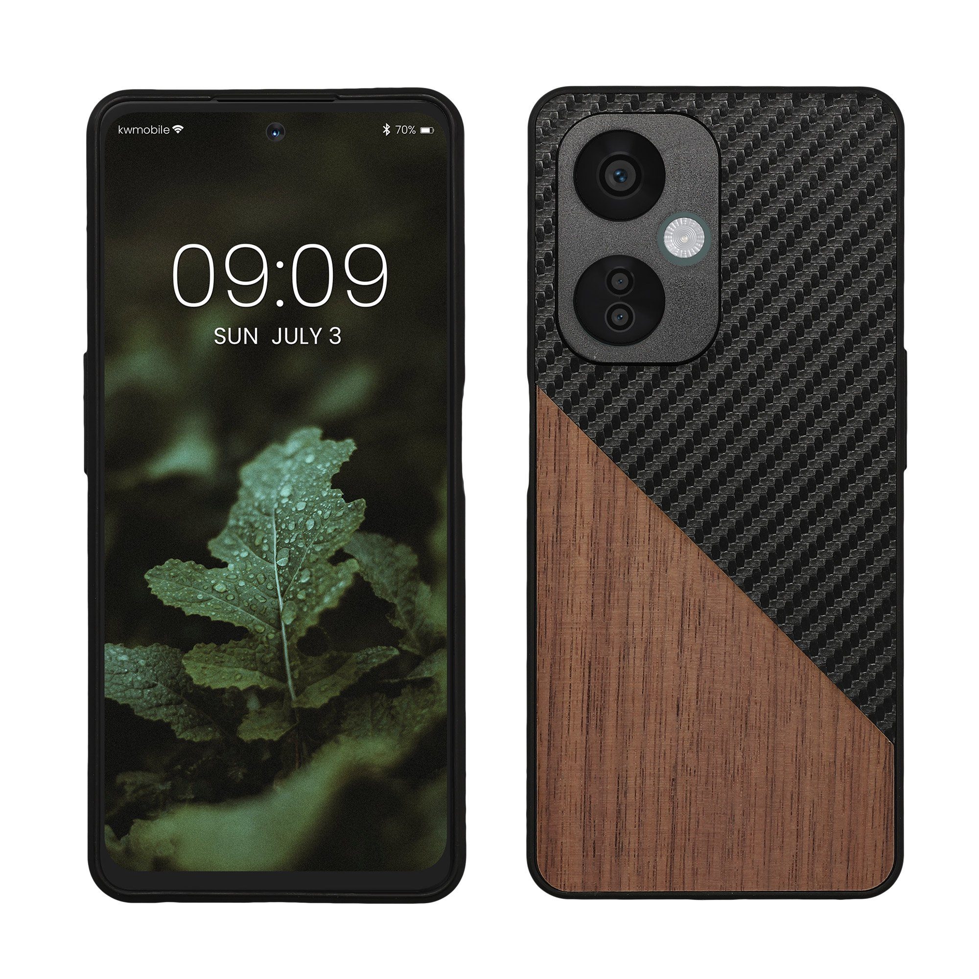 kwmobile Handyhülle Hülle für OnePlus Nord CE 3 Lite 5G / Nord N30 5G, Holz Handy Schutzcase - Handy Case Schutzhülle - Smartphone Cover