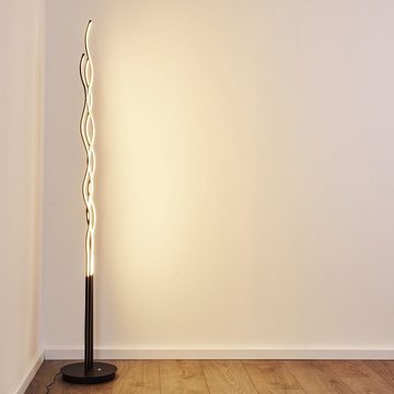 hofstein Stehlampe »Gorgo« dimmbare Stehleuchte aus Metall in schwarz, 3000 Kelvin, 3120 Lumen, mit Fernbedienung