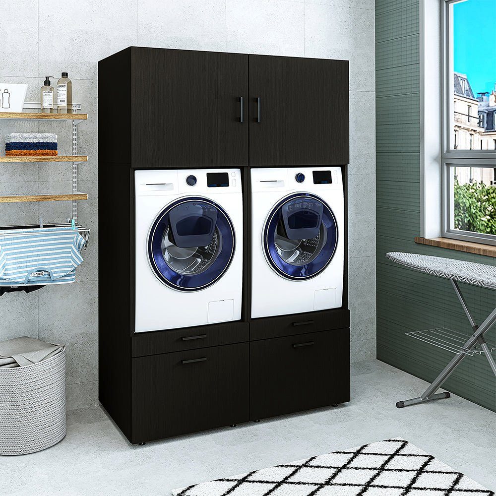 Roomart Waschmaschinenumbauschrank (Überbauschrank Trockner Weiß Waschmaschine | für Waschturm Mehrzweckschrank) weiß