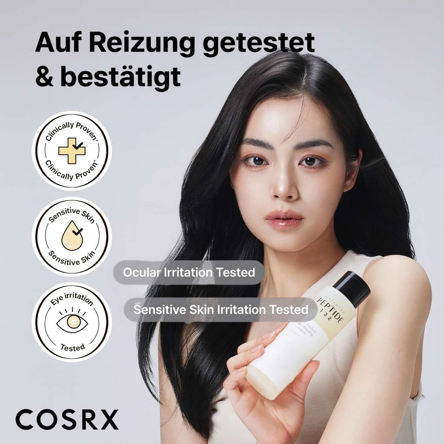 Cosrx Haarshampoo Peptide-132 Ultra Perfect Hair Bonding Shampoo, 200 ml – sanfte, Reinigung, stärkt geschädigtes Haar, pflegt die Kopfhaut mit Biotin, Panthenol, Niacinamid, Peptiden & Ceramiden