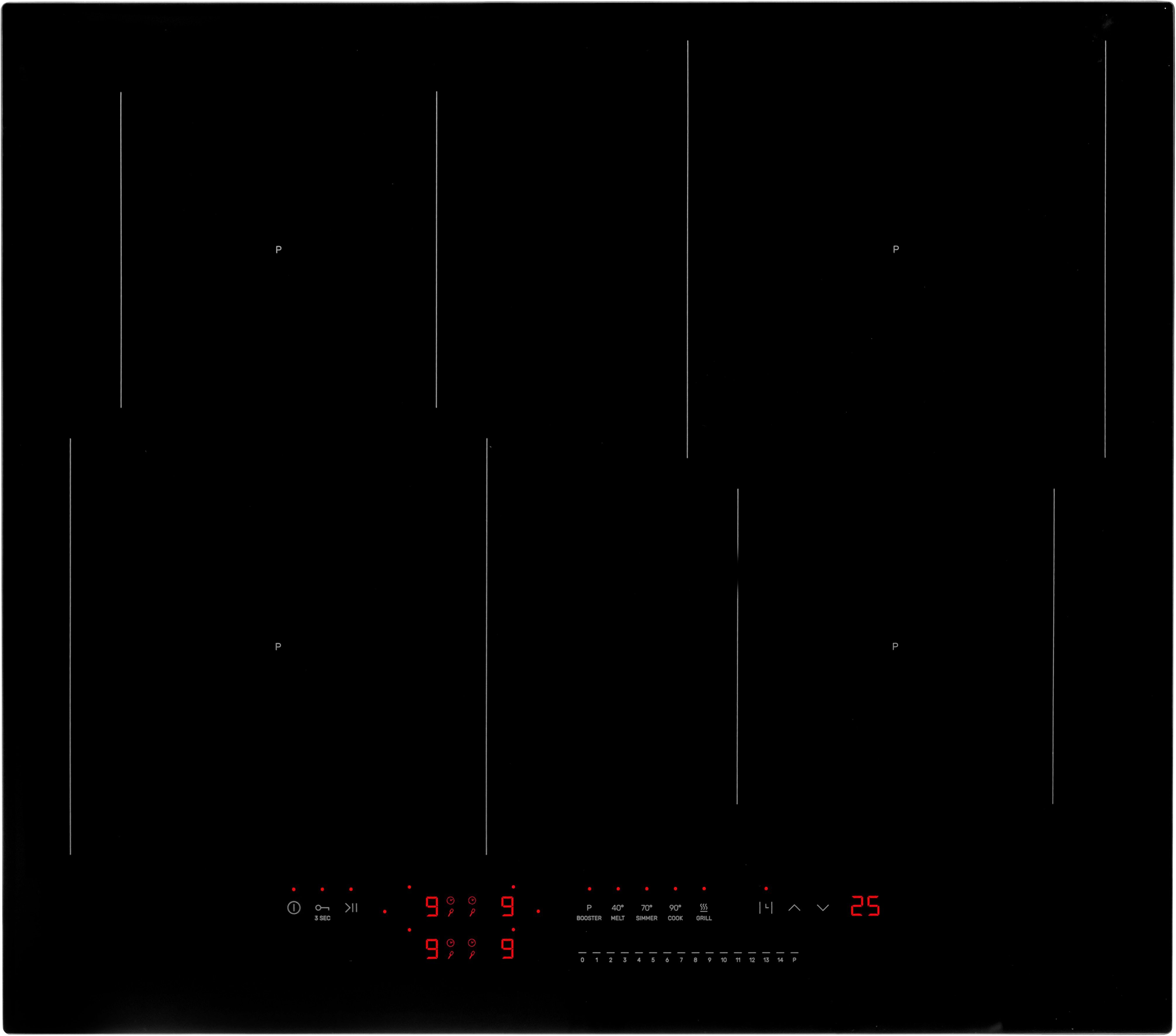 Amica Induktions-Kochfeld KMI 774 660 C, 5 Stufen: 40°C, 70°C, 90°C zum Garen, 200°C zum schnellen Vorheizen