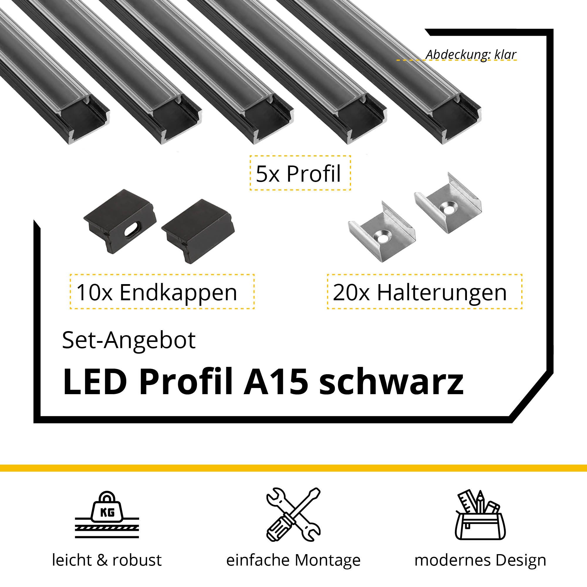 tktrading24 LED-Stripe-Profil 5x A15 LED Profil günstig online kaufen