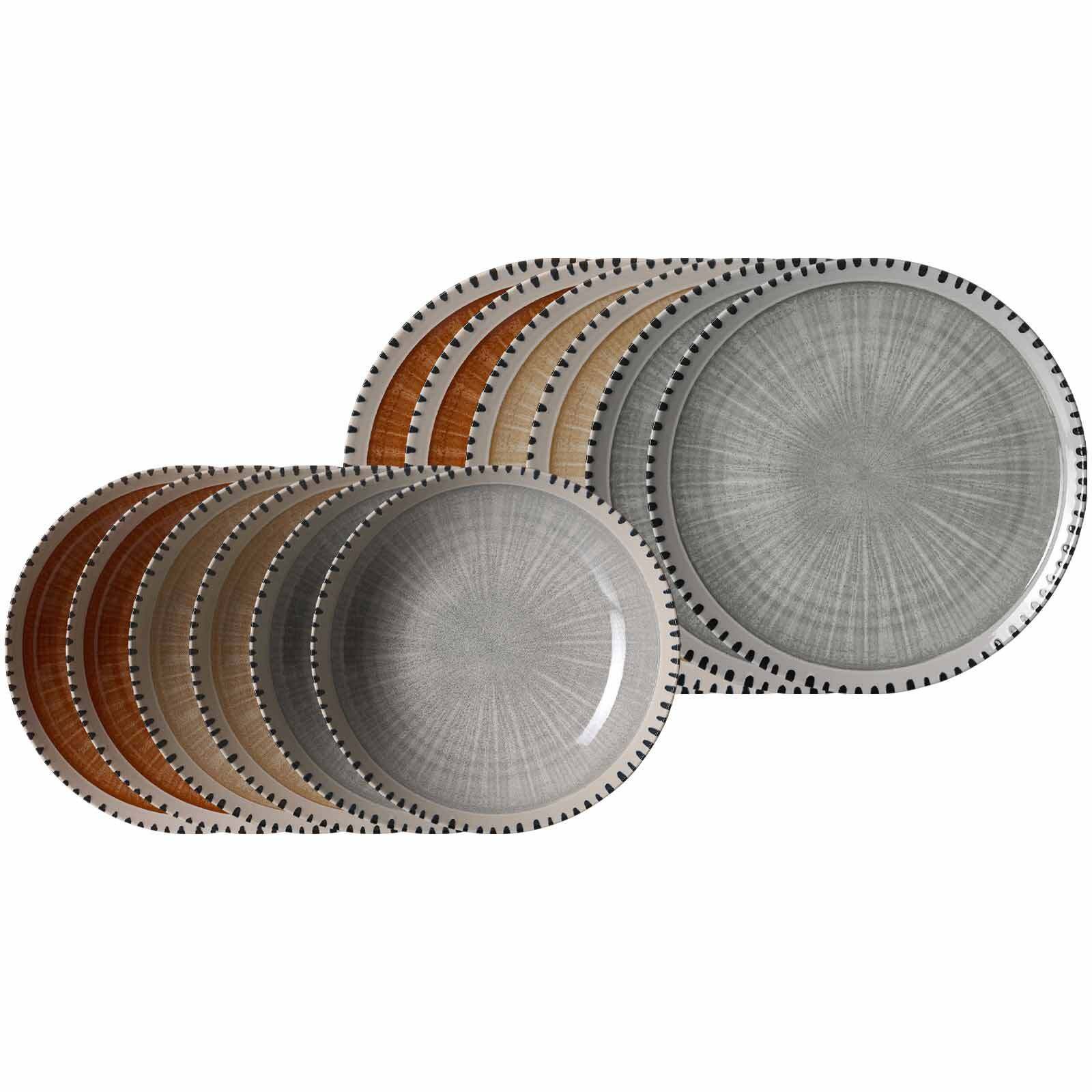 Ritzenhoff & Breker Tafelservice Natura Tafelservice 12er Set (12-tlg), 6 Personen, Steinzeug