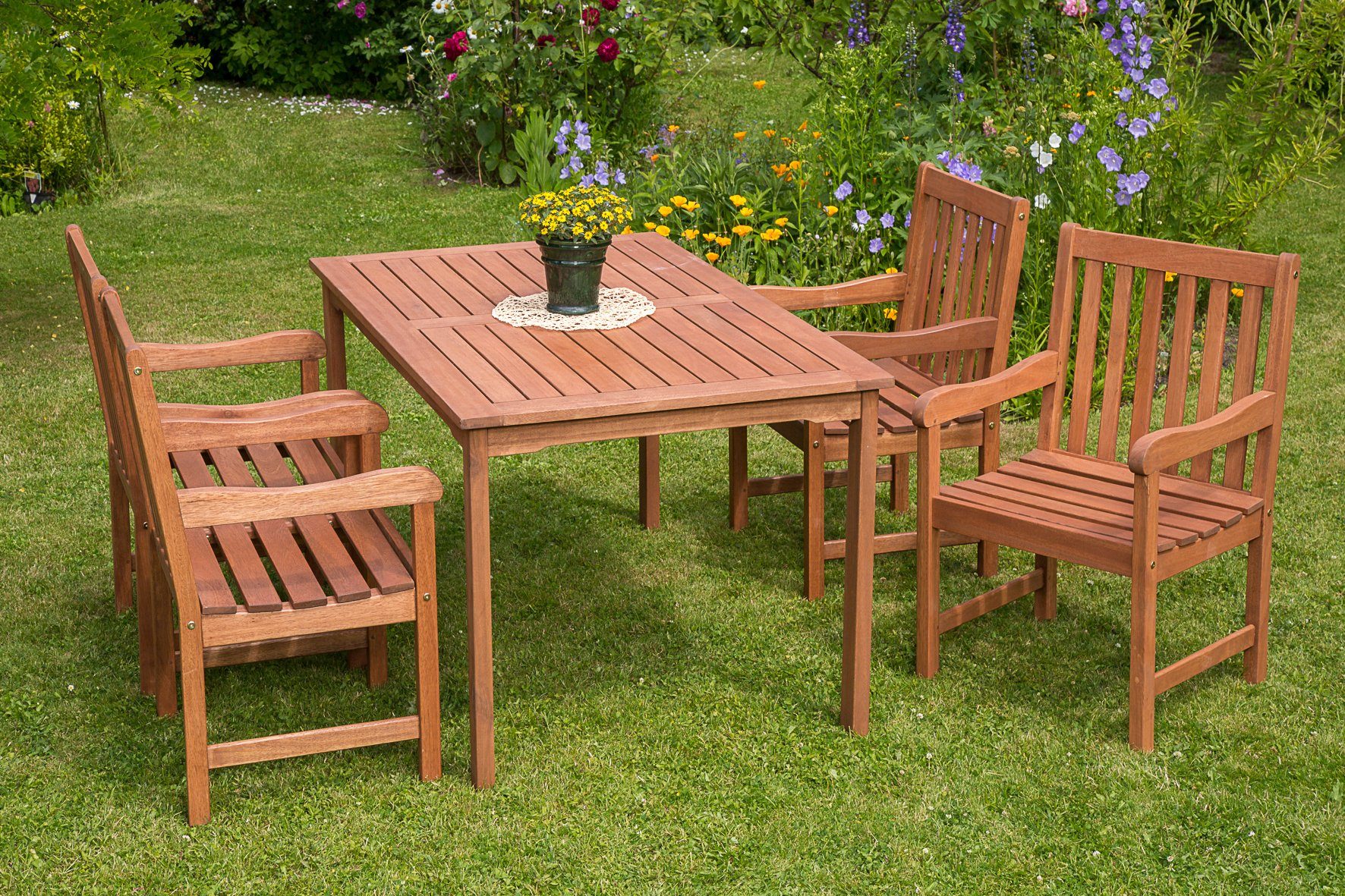 MERXX GartenEssgruppe Santos, Gartenmöbelset für 4 Personen
