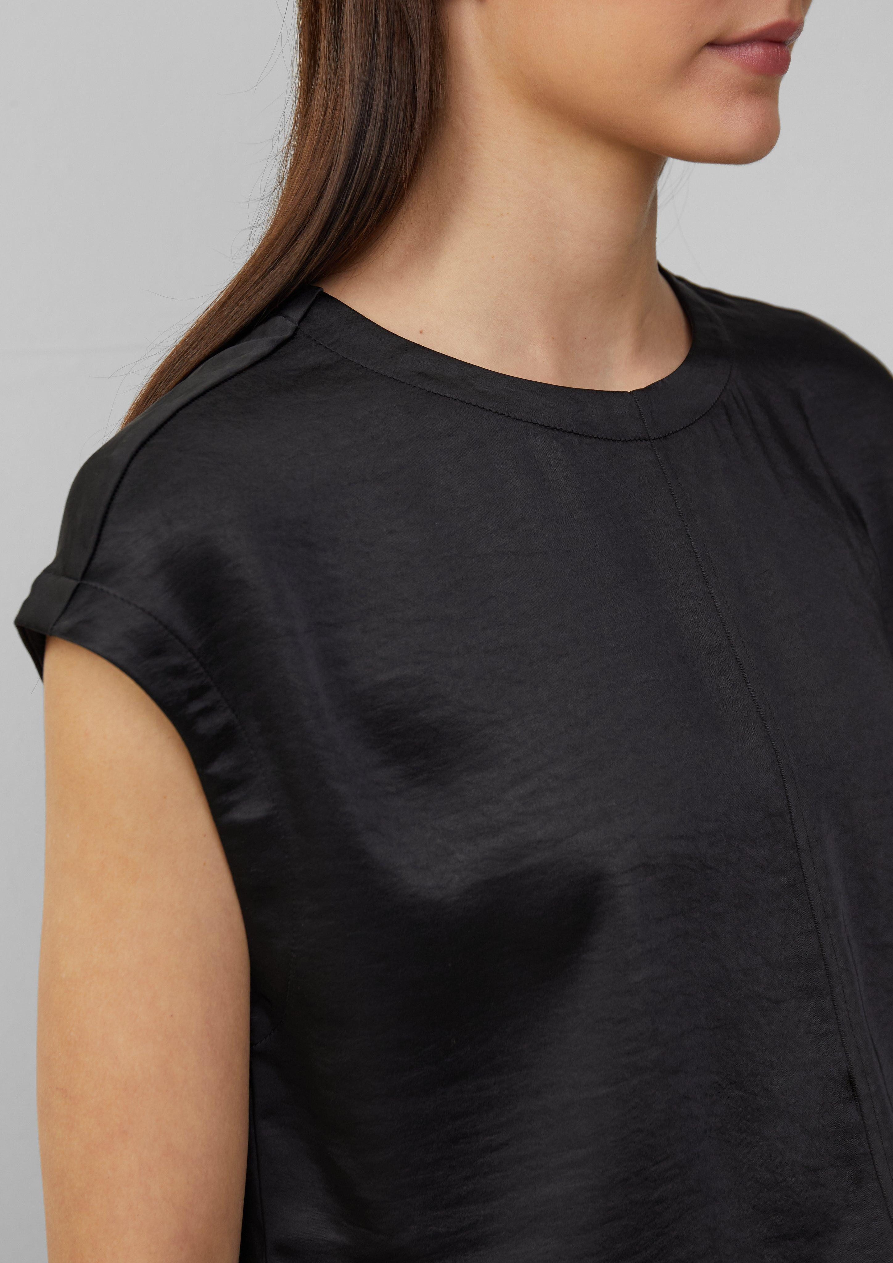 s.Oliver Blusentop Satinshirt mit überschnittenen Schultern günstig online kaufen
