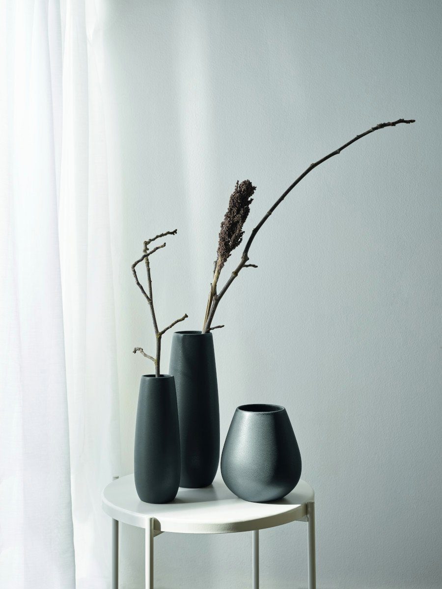 ASA SELECTION Dekovase Ease Vase black iron Ø 8 cm (Vasen), Wohnaccessoires
