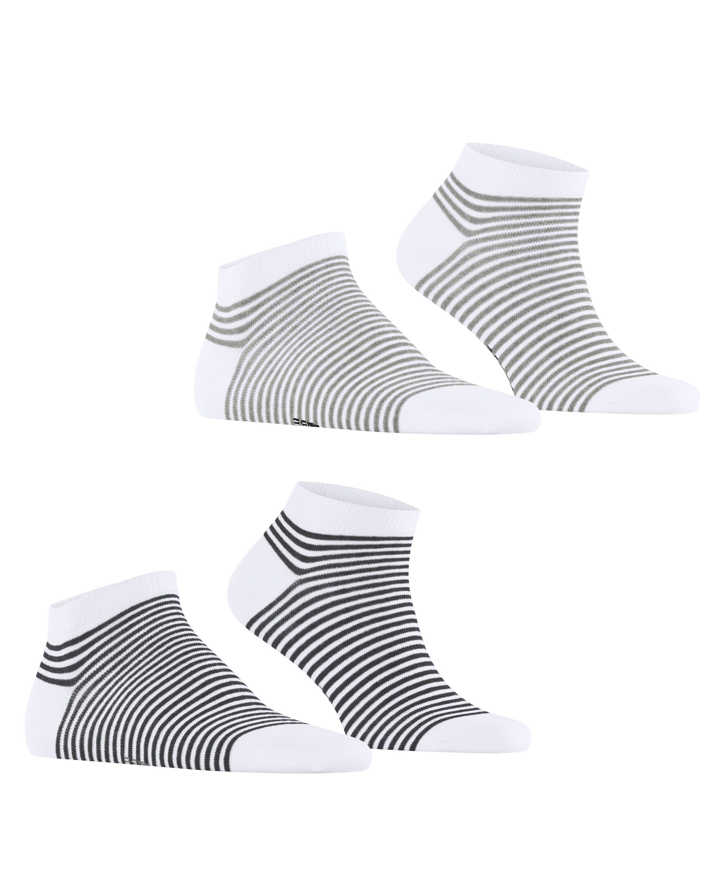 Esprit Sneakersocken Fine Line (2 Paar) gestreift, schmales Bündchen, bequem