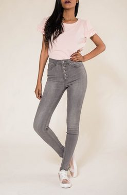 Nina Carter High-waist-Jeans Jeans High Waist Skinny Fit Hose Hochbund Stretch Shaping Pants (1-tlg) 2608 in Grau-3