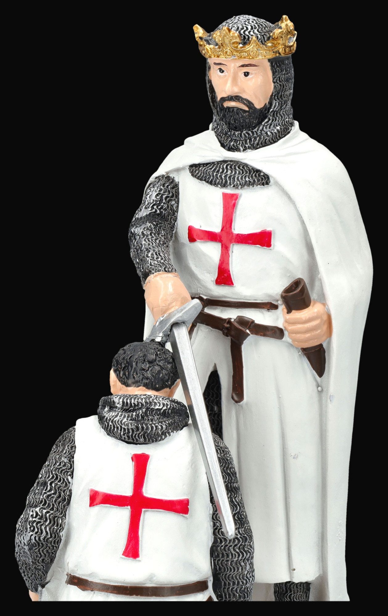 Figuren Shop GmbH Dekofigur Tempelritter Figur – Ritterschlag Statue Ritter Mittelalter 21.5 cm