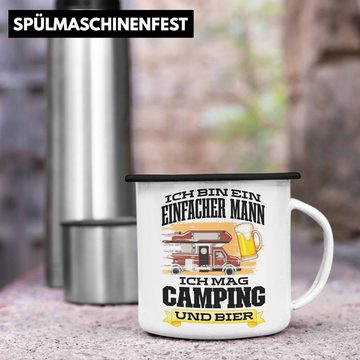 Trendation Thermotasse Trendation - Wohnwagen Camper Emaille Tasse Geschenke Wohnmobil für Männer Campingwagen Geschenkidee Zubehör Camping Opa Oma Rentner Lustig Grafik Bier