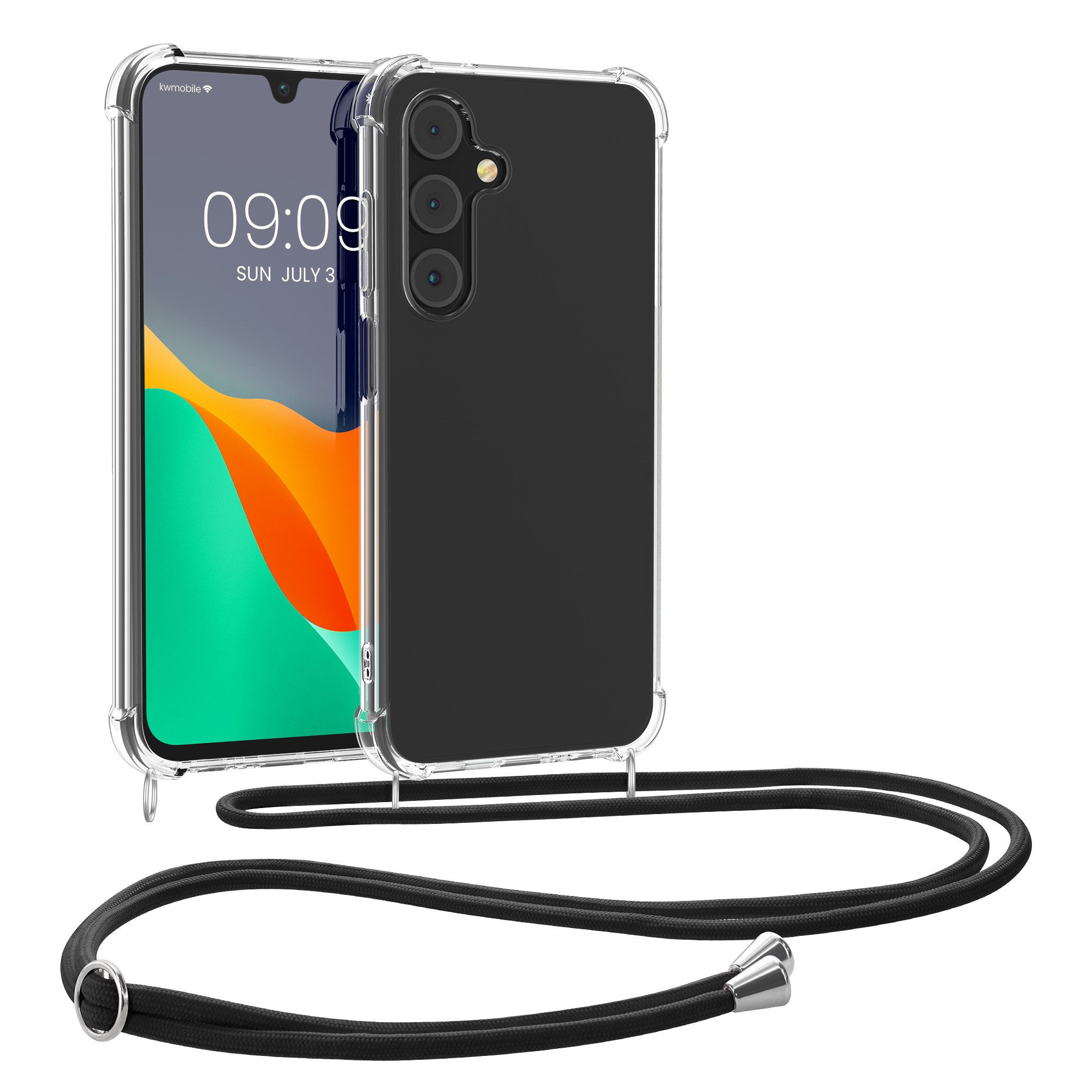 kwmobile Etui Necklace Case für Samsung Galaxy A16 5G, Hülle Silikon mit Handykette - Band Handyhülle