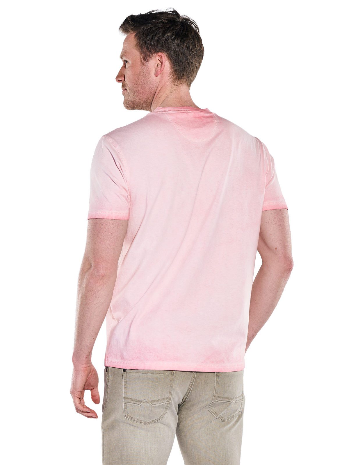 Engbers T-Shirt Herren Rundhals-T-Shirt mit Stickerei, Rosa