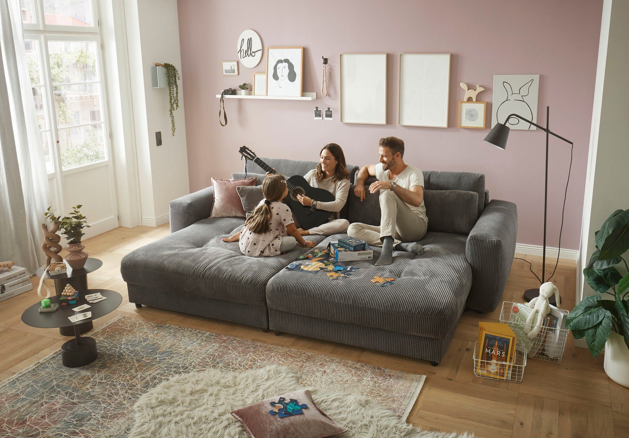 im Raum stellbar, dunkelgrau Loveseat ED DESIGN Barura Nierenkissen frei EXCITING 2 und Rücken- (2-St), inkl. 2