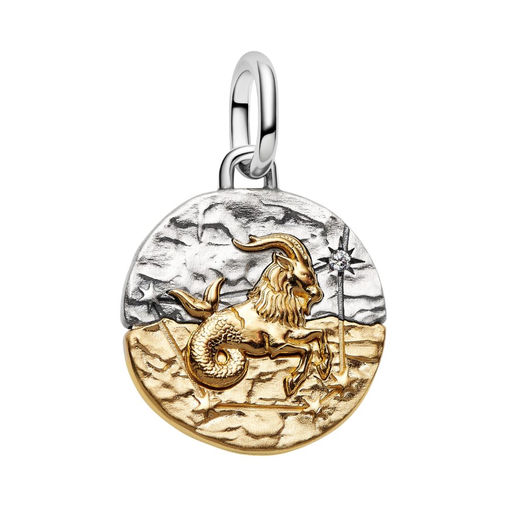 Pandora Charm Sternzeichen 764987C01, Vergoldet, Zirkonia, Sternzeichen, Steinbock