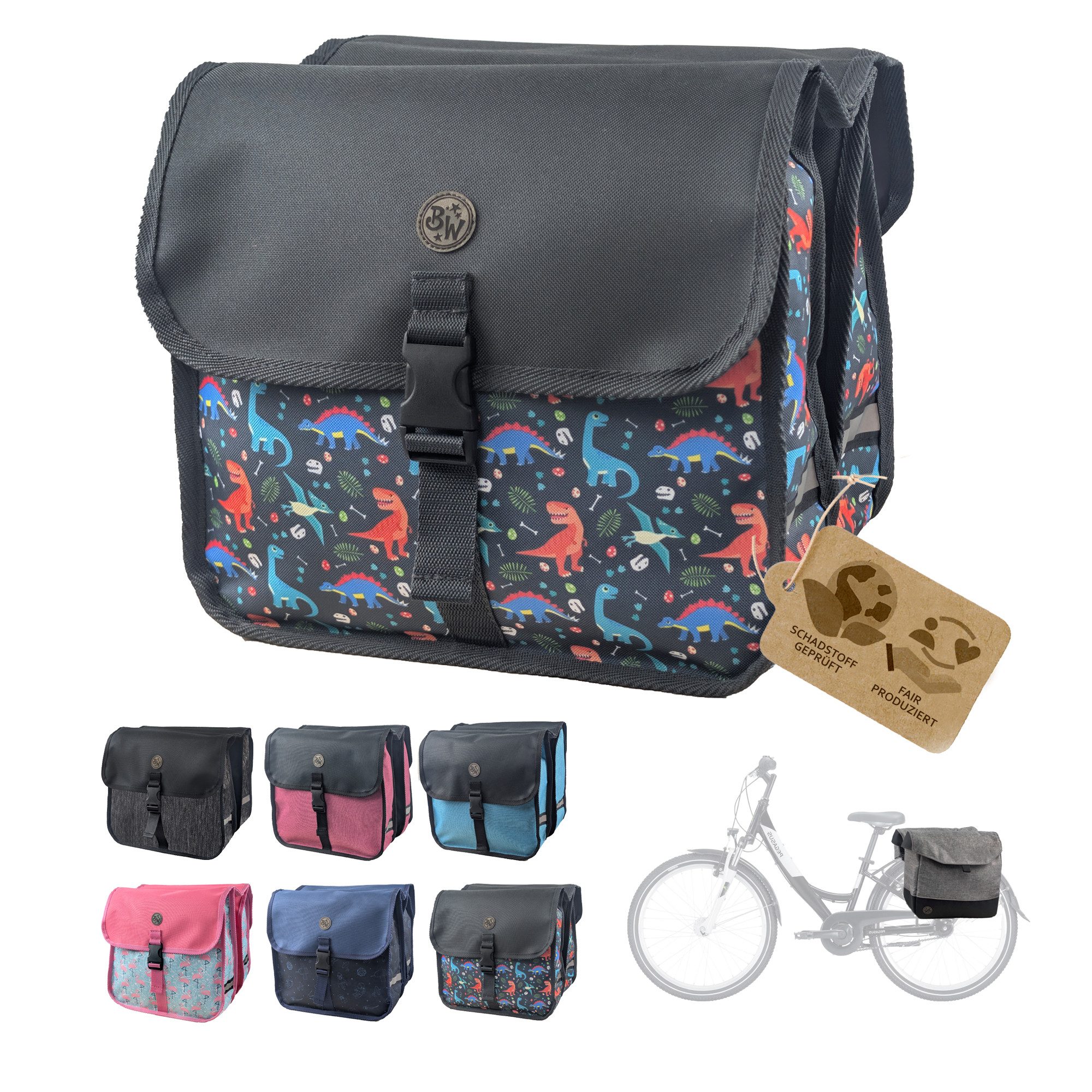 BambiniWelt by Rafael K. Gepäckträgertasche Gepäckträgertasche für Fahrrad 20–26 Zoll robuste Fahrradtasche