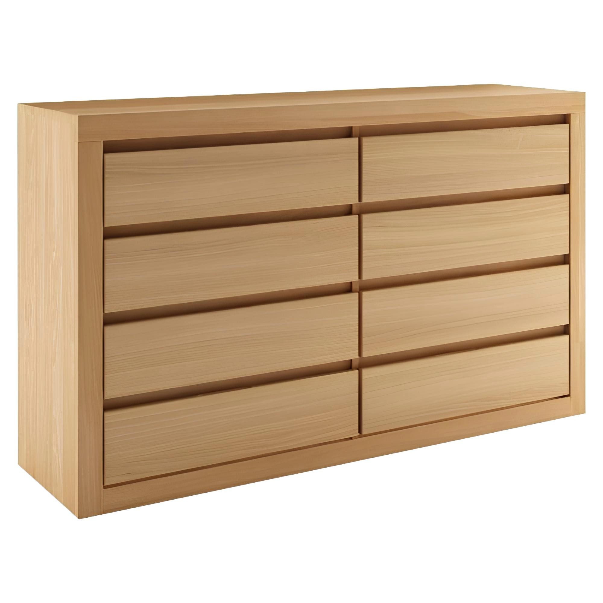 Xlmoebel Schubkastenkommode Eiche Massivholz Kommode mit XXL Schubladen und modernem Design (Kommode, 1 St., Kommode), Hergestellt in Europa