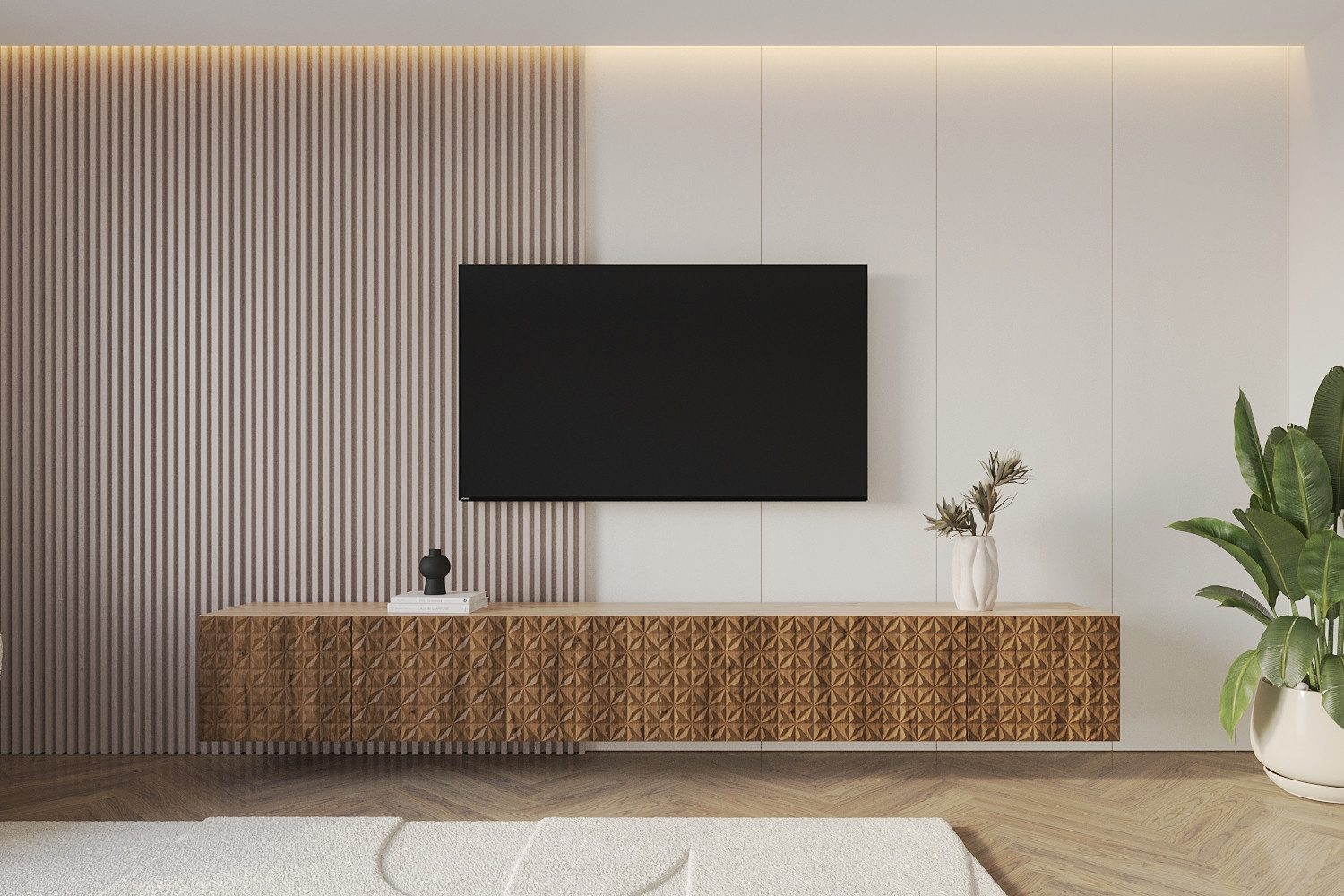 ALTDECOR Lowboard VIRA (3 St., TV-Schrank, TV Möbel, TV Cabinet, Fernsehtisch hängend 3x100cm), Fernseher schrank, TV Kommode, TV Tisch, TV Sideboard, TV Boar