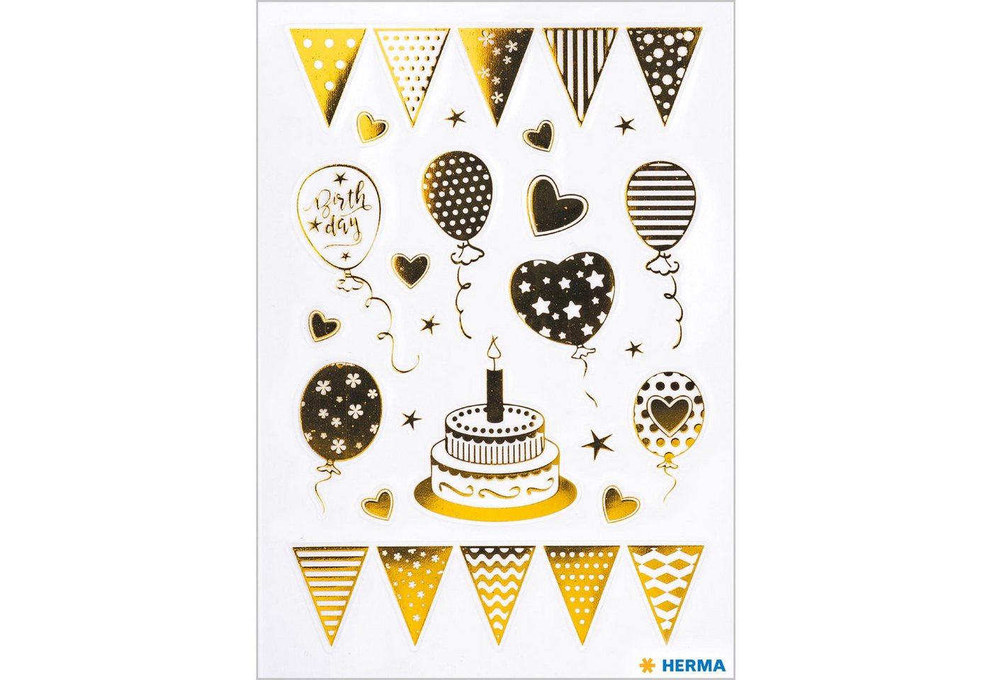 Thumbnail - HERMA Sticker Herma Sticker CREATIVE Birthday Birthday Party Goldfolie 1 Bl