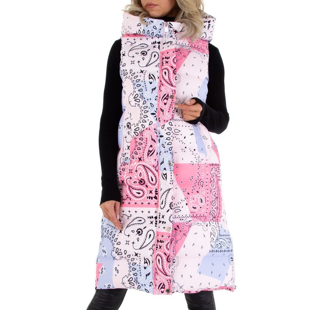 Damen Jacken Ital-Design Winterjacke Damen Freizeit Kapuze Gefüttert Jacke in Rosa