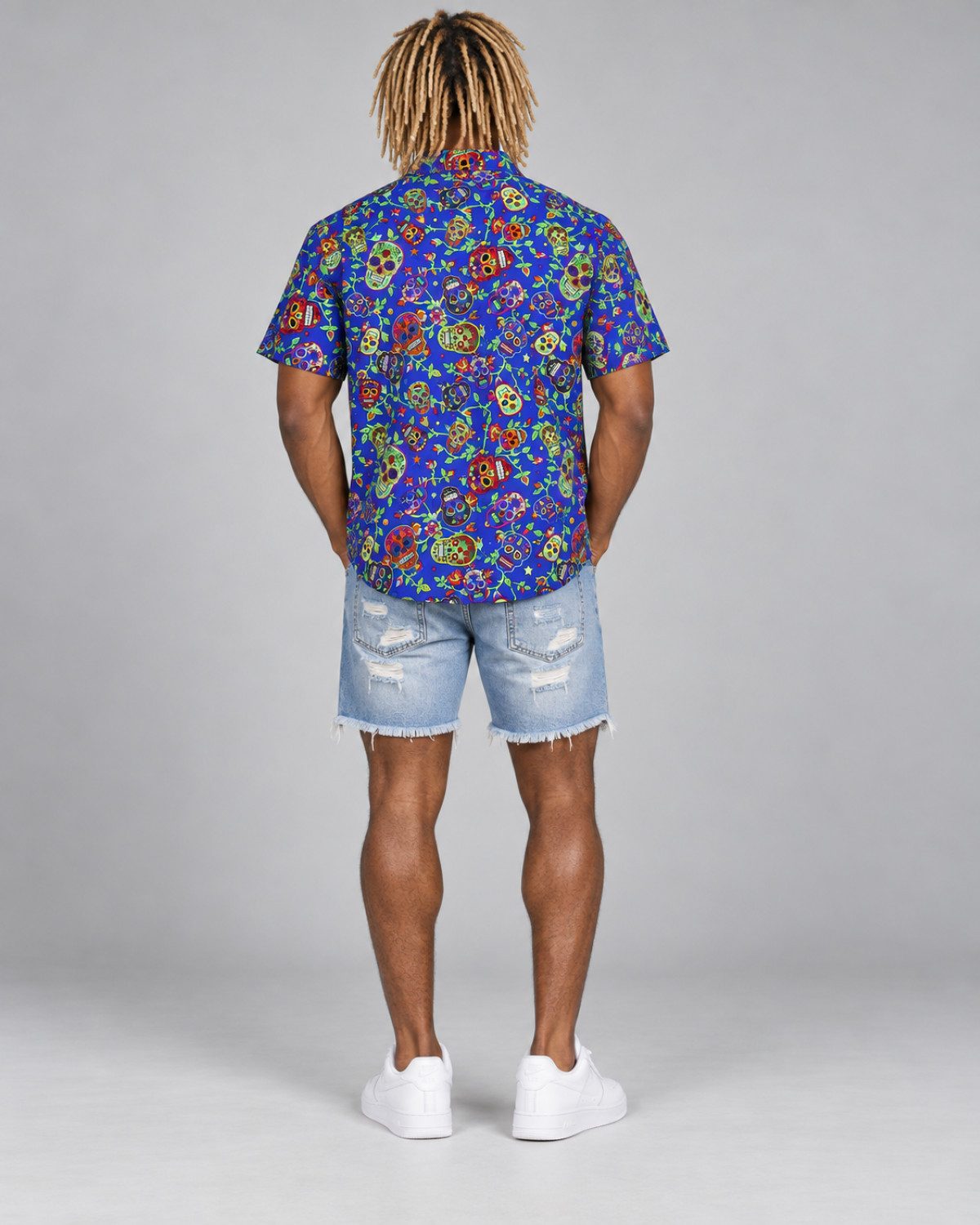 King Kameha Hawaiihemd "Skull" Funky Hawaii-Hemd Herren Kurzarm Front-Tasche Stylish – Bild 4 von 5