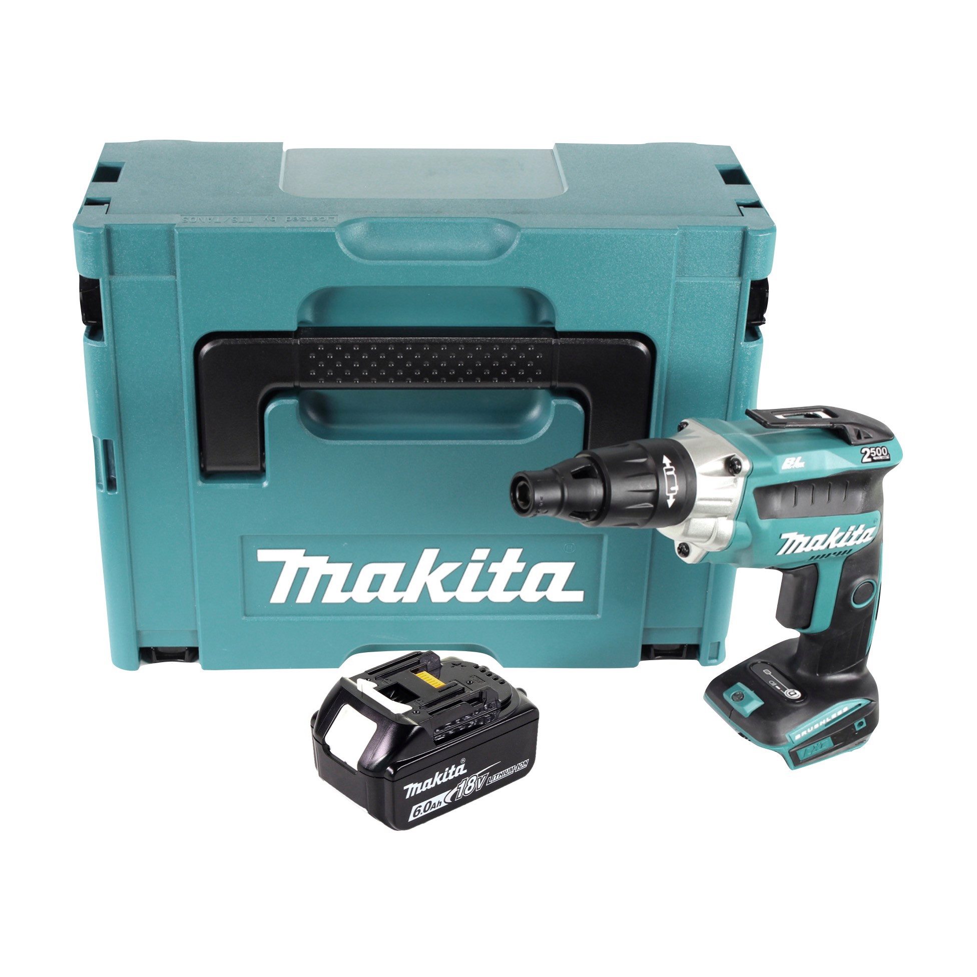 Thumbnail - Makita Akku-Magazinschrauber DFS 251 G1J Akku Trockenbauschrauber 18 V Brushless + 1x Akku 6,0 Ah
