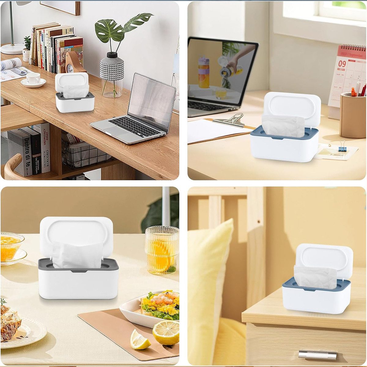 XDeer Papiertuchbox Tissue Boxen mit Deckel Hält Feuchttücher Frisch Serviettenbox, Tissue Box Baby Tücherbox Toilettenpapier Box Feuchttücher Box