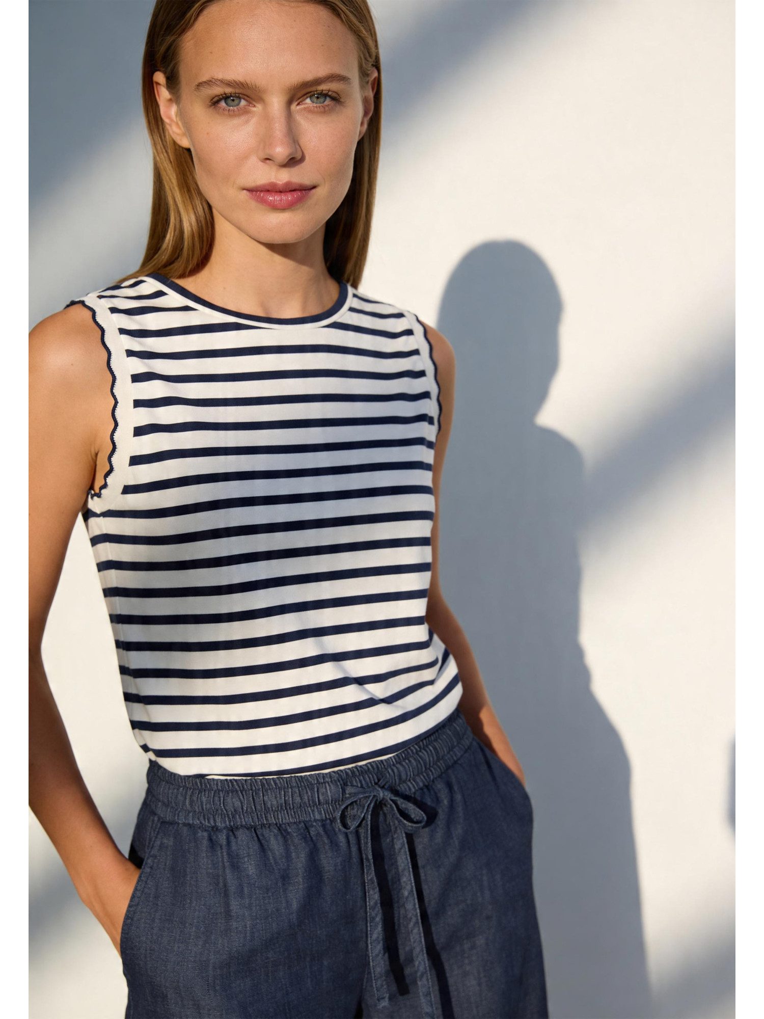 MORE&MORE Shirttop sportives Tank-Top, geringelt