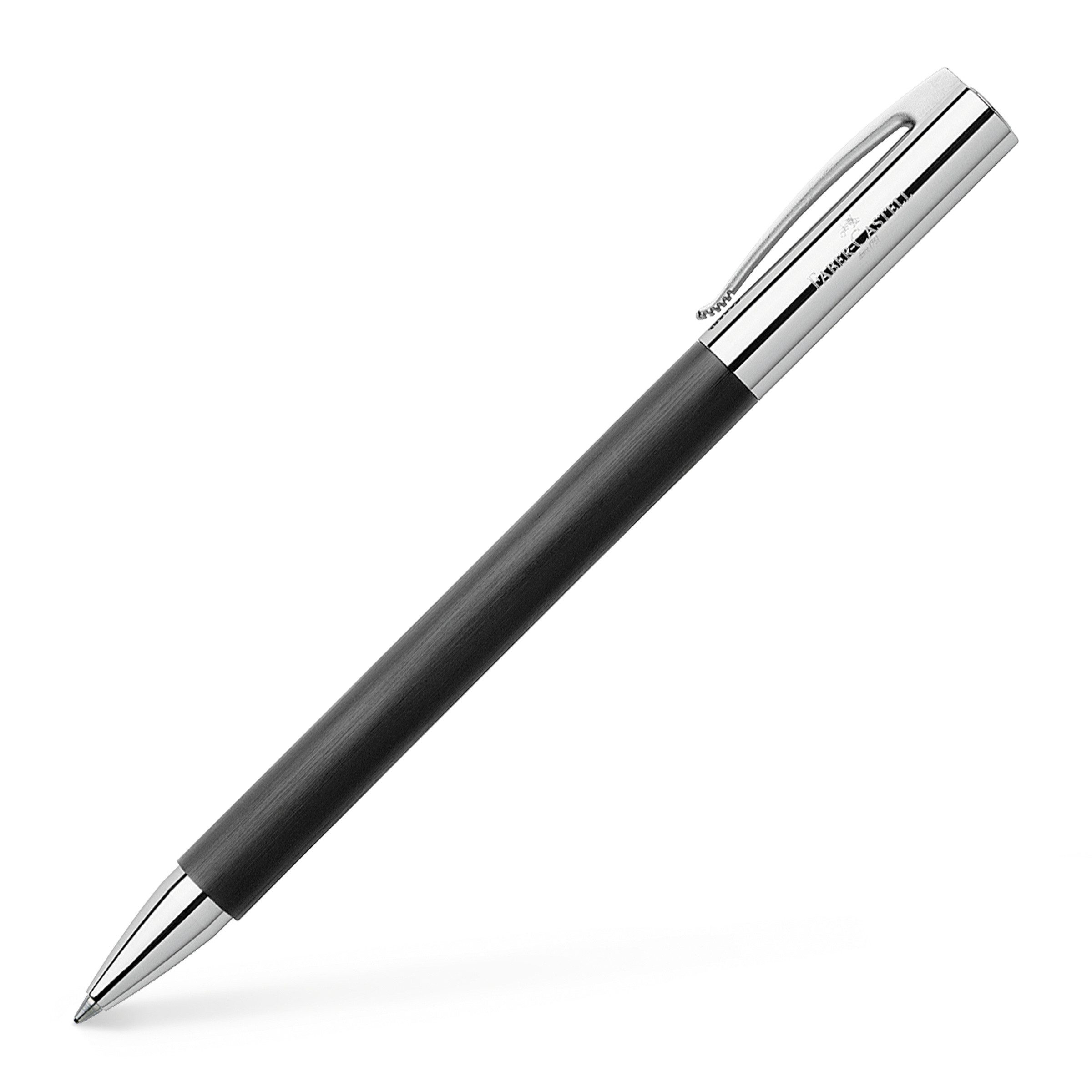 Faber-Castell Drehkugelschreiber AMBITION Edelharz, Premium Kuli mit Großraummine B schwarz dokumentenecht