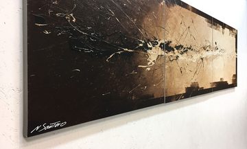 WandbilderXXL XXL-Wandbild Flowing Light 210 x 60 cm, Abstraktes Gemälde, handgemaltes Unikat