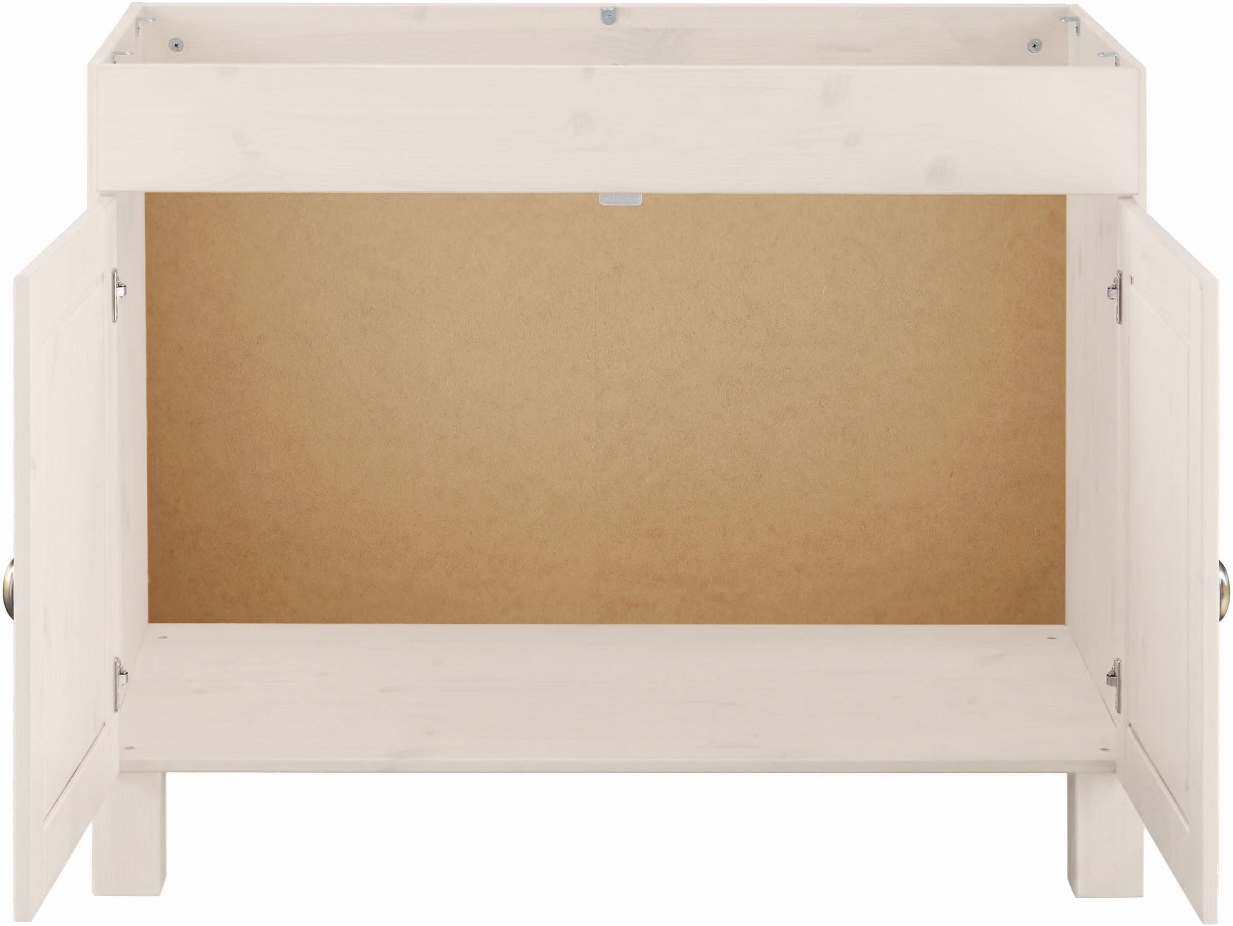 Home affaire Spülenschrank Oslo 100 cm breit, inklusive Einbauspüle aus Edelstahl, aus Kiefer – Bild 4 von 5