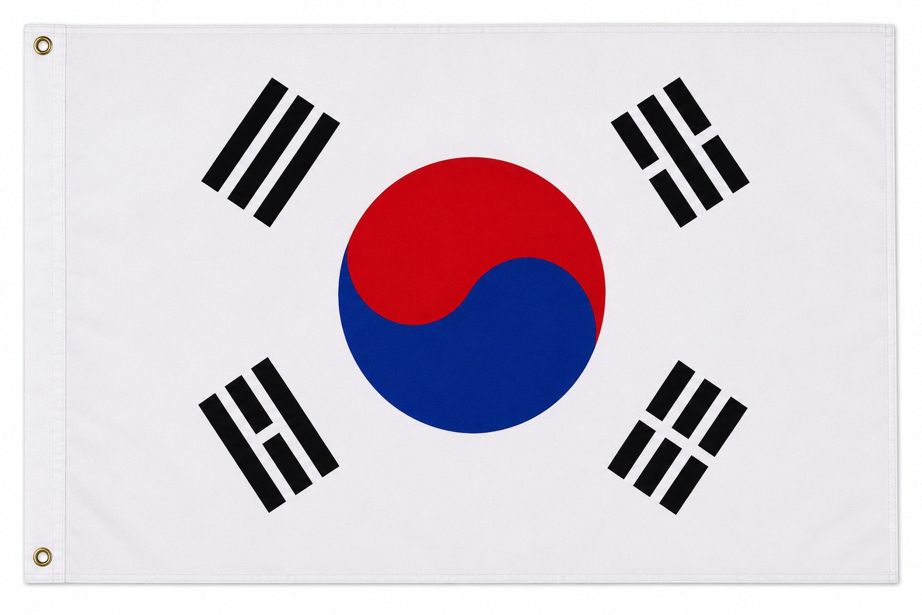 trends4cents Flagge XXL Flagge Fahne mit 3 Messingösen in 250 x 150 cm (Südkorea), für Fahnenmaste
