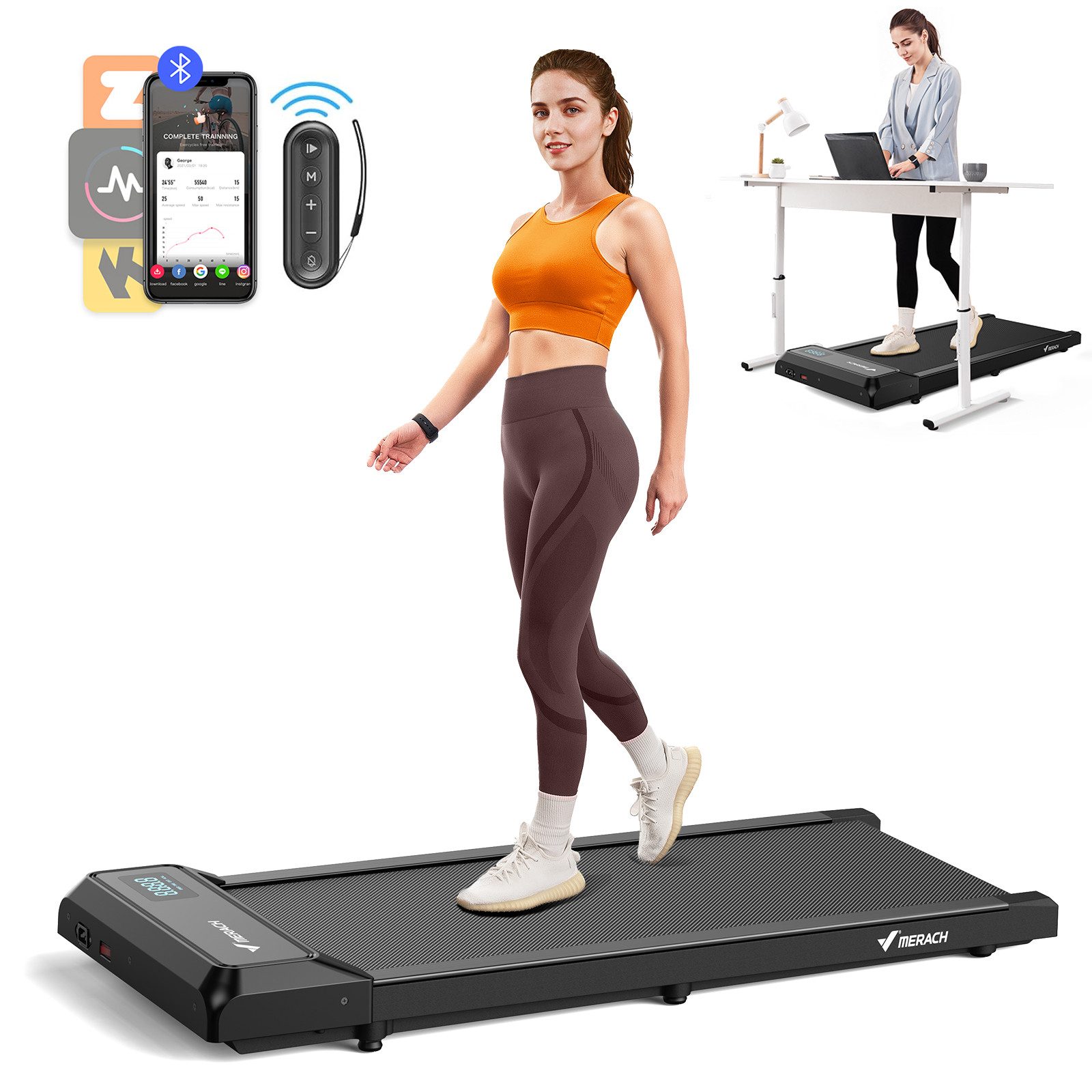 Laufband Laufband 13 kg, geräuscharm unter 50 dB, bis 120 kg Belastung