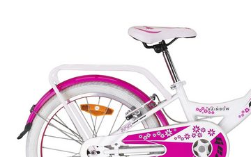 Rezzak Kinderfahrrad 20 Zoll Fahrrad Mädchenfahrrad Kinderfahrrad Weiss Pink, 1 Gang, V-Bremse Vorne-Hinten+ Rücktrittbremse Mädchenfahrrad